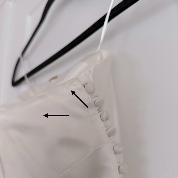 Cult Gaia Mariana Silk Feather Trimmed Strapless Gown Off White Bridal Wedding - Picture 5 of 14